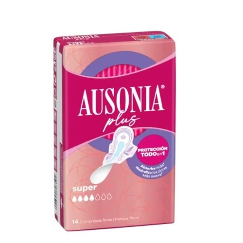 Compresas Super. Pack Ahorro 5 x 14 . Ausonia Plus