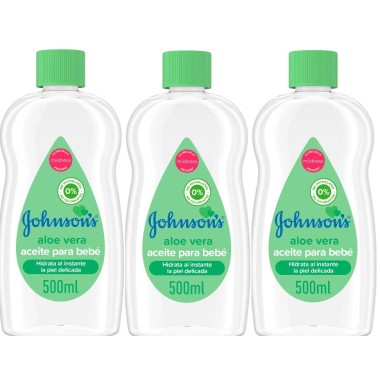 Aceite corporal Johnson’s Baby con aloe vera. Pack Ahorro 3 x 500 ml