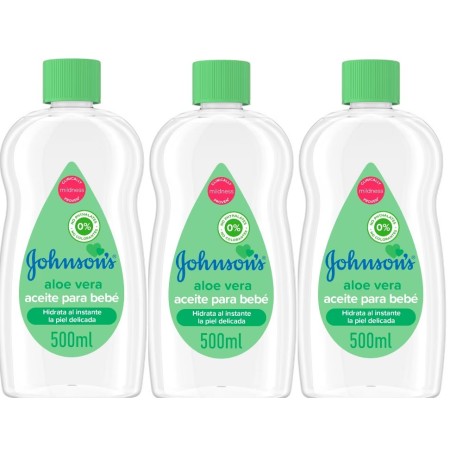 Aceite corporal Johnson’s Baby con aloe vera. Pack Ahorro 3 x 500 ml