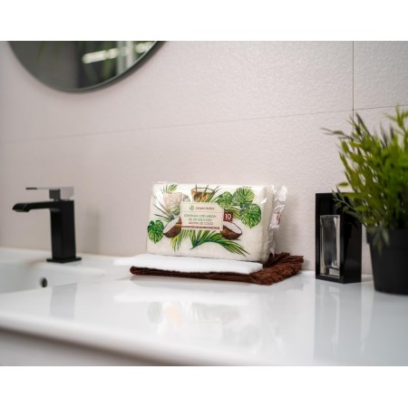 Esponjas de fibra con jabón y aroma de coco Dermobaño. Pack Ahorro