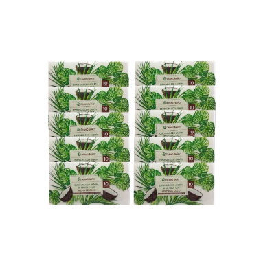 Esponjas de fibra con jabón y aroma de coco Dermobaño. Pack Ahorro