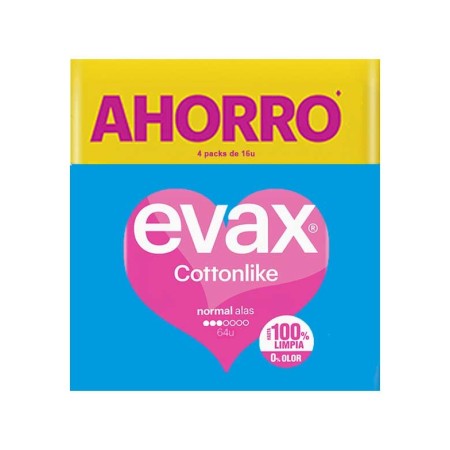 Compresas Evax Cottonlike Alas Normal. Pack Ahor