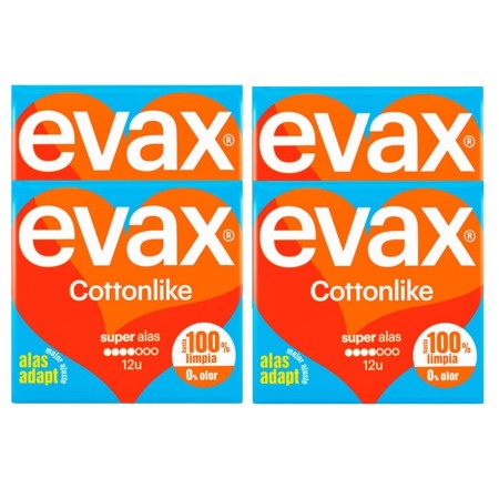 Compresas Evax Cottonlike Alas Súper. Pack Ahorro