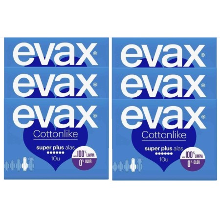 Compresas Evax Cottonlike Alas Súper Plus. Pack Ahorro