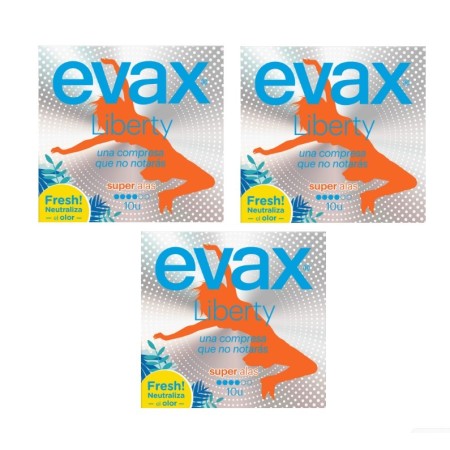ompresa Evax Liberty Súper con alas. Pack Ahorro 3 x 10
