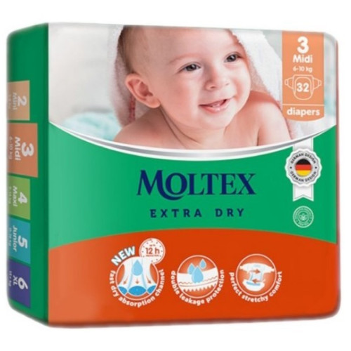 Pañales Talla 3 Extra Dry Moltex. Pack Ahorro