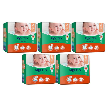 Pañales Talla 3 Extra Dry Moltex. Pack Ahorro