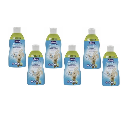 Gel detergente de biberones y vajillas Chicco. Pack Ahorro 6 x 300