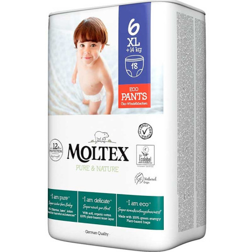 Pants Pure & Nature Talla 6 (+ 14 kg) Moltex. Pack Ahorro 3 x 18
