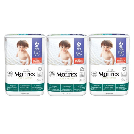 Pants Pure & Nature Talla 6 (+ 14 kg) Moltex. Pack Ahorro 3 x 18