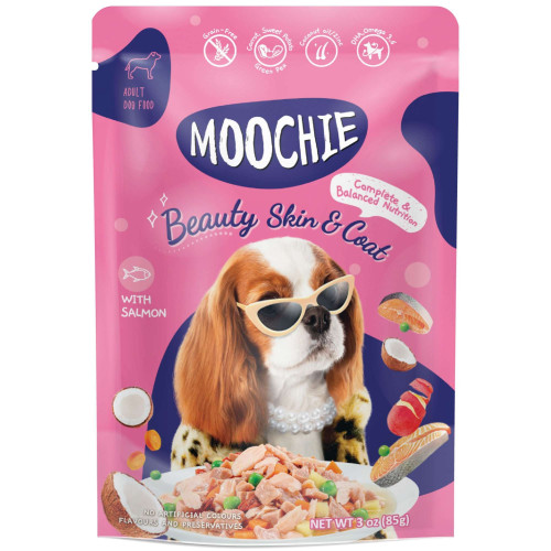 Pouch de salmón y verduras para perros MOOCHIE pelaje radiante
