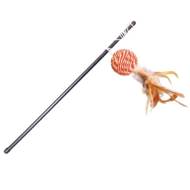Juguete para gatos con vara bola c/ plumas
