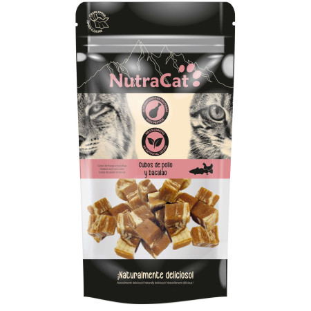 Snack Cubos de pollo y bacalao NutraCat.  0.5 G