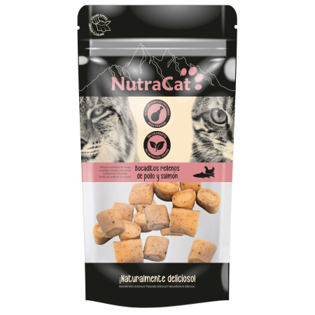 Snack Bocaditos rellenos de pollo y salmón NutraCat. 0.5 G