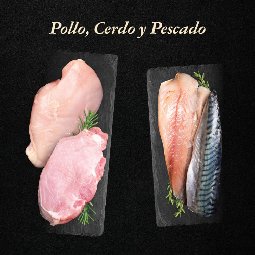Alimento semihúmedo para perros adultos pollo y pescado 75% NutraDog WILD. 2 kg