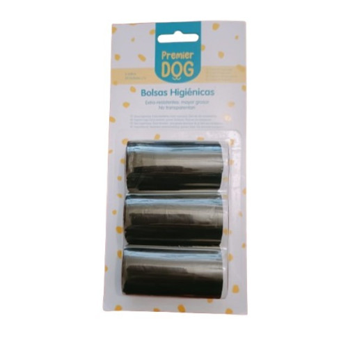 Bolsas dispensadoras de recambios negra. Premier Dog 3 x 20b