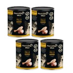 Alimento Húmedo 100 % natural de  pollo con hueso para perros NutraDog WILD PREMIUM. Pack Ahorro 4 x 400 gr