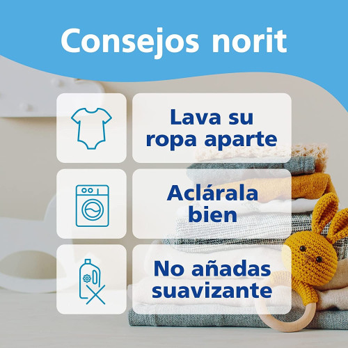 Gel detergente ropita de bebé y pieles atópicas 1125 ml Norit . Pack Ahorro 4 x 1125 ml