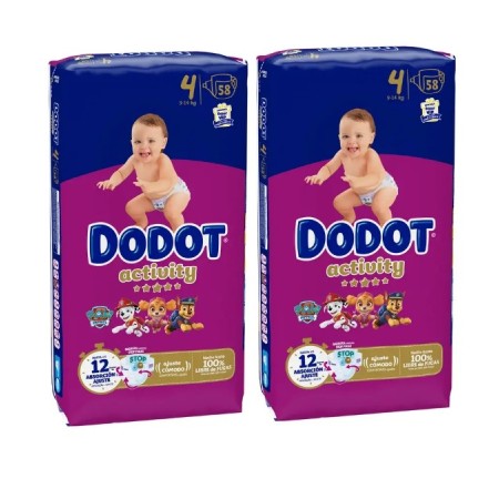 Pañales Dodot Activity Talla 4. Pack Ahorro 2 x 58 【 OFERTA 】