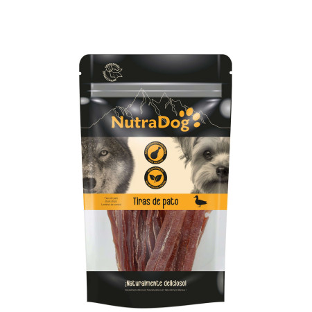 Snack tiras de pato NutraDog. Pack Ahorro 5 x 350 gr