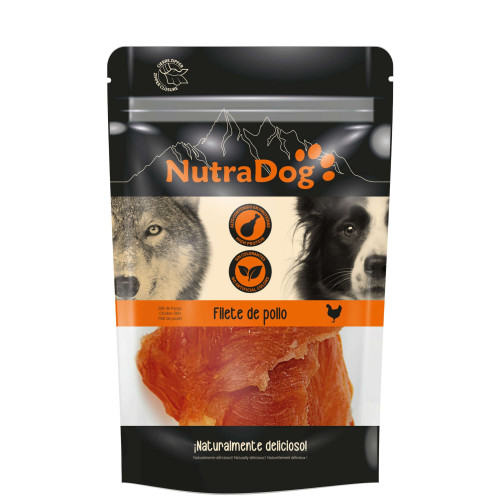 Snack filetes de pollo NutraDog. Pack Ahorro 5 x 350 gr