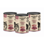 Alimento húmedo 100 % natural de ternera y cerdo para perros NutraDog WILD. Pack Ahorro 3 x 800gr