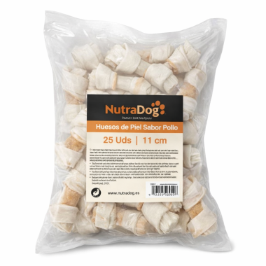 Huesos de piel con nudo sabor pollo NutraDog