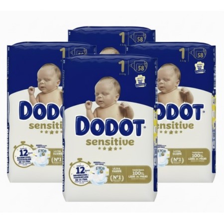 Pañales Dodot Sensitive Talla 1.Pack Súper Ahorro 232 uds (4x58)