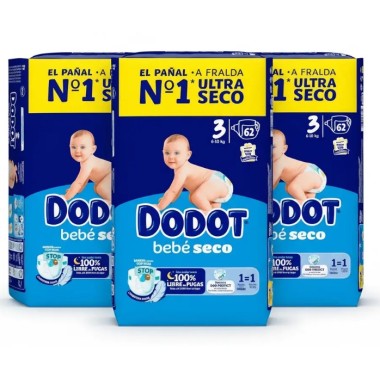 Pañales Dodot Talla 3 Bebé-Seco【 OFERTA 】Paquetes de 66 Uds.