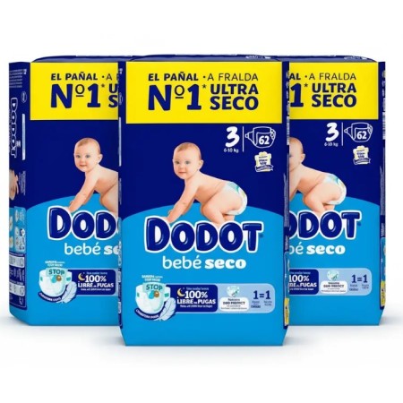 Pañales Dodot Talla 3 Bebé-Seco【 OFERTA 】Paquetes de 66 Uds.