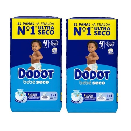 Pañales Dodot Talla 4 Bebé-Seco 【 OFERTA 】 116 Unidades