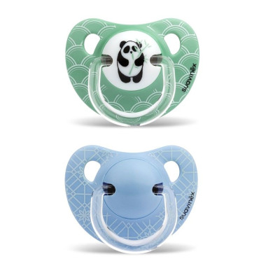 Pack 2 chupetes panda rosa 6 a 18 meses, Silicona. Suavinex