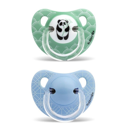 Pack 2 chupetes panda rosa 6 a 18 meses, Silicona. Suavinex