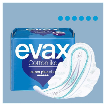 Compresas Evax Cottonlike Alas Súper Plus (10 Uds.)