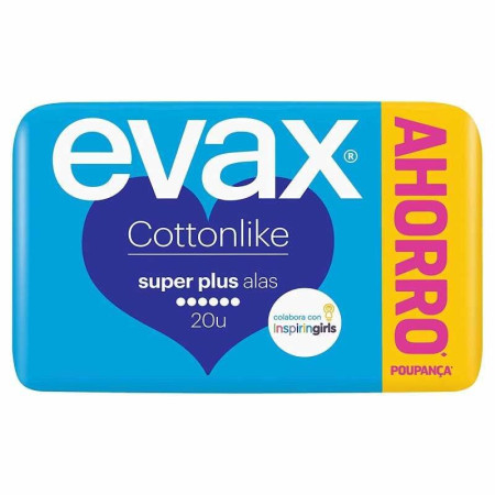 Compresas Evax Cottonlike Alas Súper Plus (10 Uds.)
