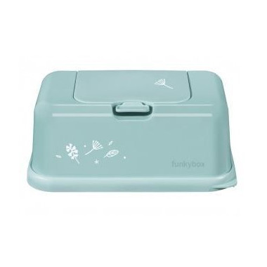 Caja dispensadora de toallitas hojas menta. Funkybox