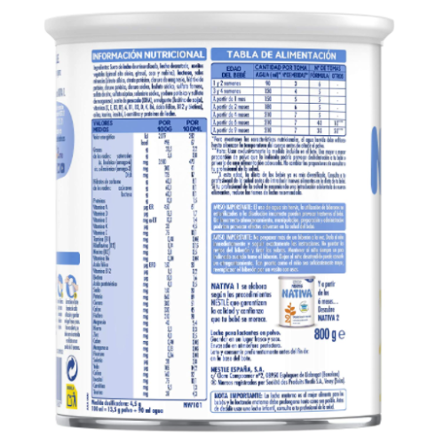 Leche Inicio NATIVA 1, Nestlé 800g